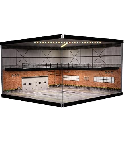 Amazon.co.jp: NUEIOVRW 1/64 1/43 1/18 ジオラマ ガレージ 3色調光LED